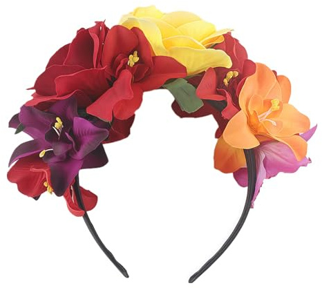 Halloween Stirnband Mexikanische Blume Stirnband Haargirlande Tag der Toten Halloween Party Kostüm Kopfschmuck Cosplay Zubehör
