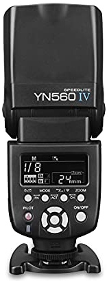 YONGNUO YN560IV Wireless Flash Speedlite, GN58 Manueller Multi Master + Slave Flash, Integriertes Triggersystem, Negativer LCD-Bildschirm