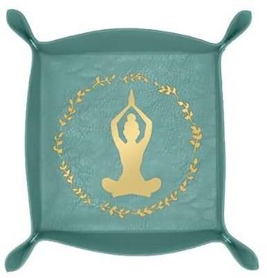 Fisura – Bandeja para Llaves. Vaciabolsillos Original. Organizador de Llaves de Polipiel. Medidas: 19 x 19 centímetros. (Yoga, azul)