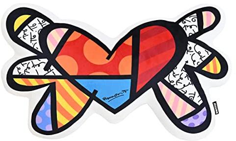 BRITTO Romero Collectible Plush Pillow, Flying Heart Cushion, 18 x 28