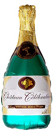 Oblique Unique® Ballon gonflable en aluminium - Taille XXL - Bouteille de champagne - Décoration de fête de JGA, mariage, jubilé, anniversaire