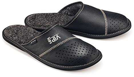 ESTRO Zapatillas Casa Hombre Invierno - Pantuflas Invierno Zapatillas de Casa Pantuflas Hombre Cuero MZ01