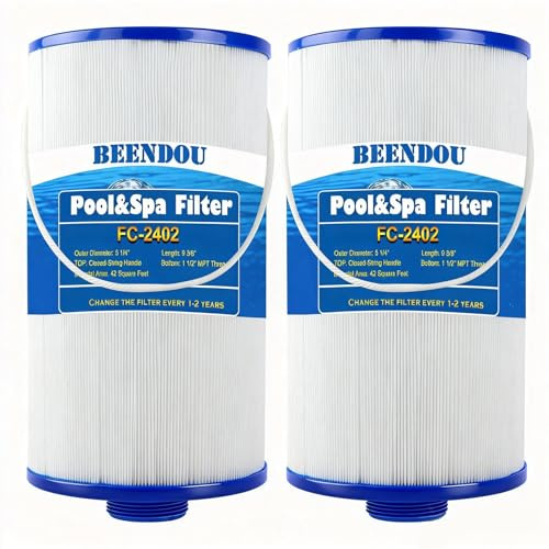 303279 Whirlpool-Filter, Ersatz für FC-2402, PFF42TC-P4, 78460, SD-01322, Lifesmart, AquaTerra, Freeflow Spas, 3,8 cm MPT-Gewinde (2 Stück)