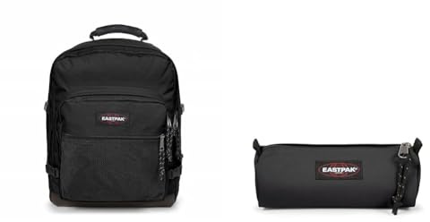EASTPAK ULTIMATE Rucksack, 27 L - Black (Schwarz) & BENCHMARK Single Federmäppchen, 27 L - Black (Schwarz)