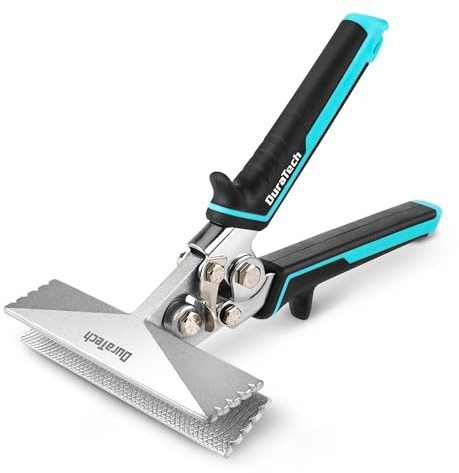 DURATECH 6 Inch Sheet Metal Bender, Hand Seamers Sheet Metal Tools with Ergonomic TPR Handle, Straight Jaw Metal Bending Pliers for Bending, Seaming and Flattening Metal
