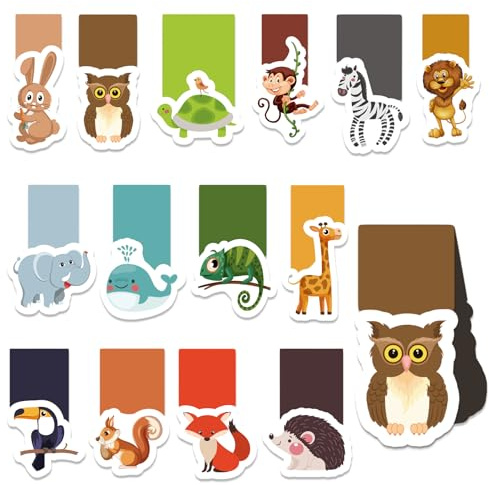30 Stück Lesezeichen Magnetisch Kinder magischen Tiere, Kleine Geschenke für Schüler, Junge, Mädchen, Buchliebhaber – Hochwertige Schule Magnetlesezeichen Mitbringsel (Tierischer Wald)