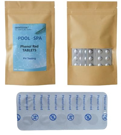 SBINTUOR Phenol Red pH-Testtabletten für Schwimmbäder, Spa und Hot Tub (100 Testtabletten)… (100)