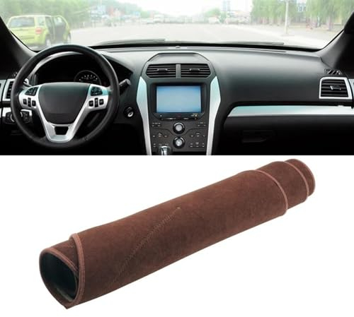 Car Interior Accessories Auto Zubehör Für Explorer U502 2011-2013 2014 2015 2016 2017 2018 2019 Dashboard Abdeckung Anti-uv Teppiche Vermeiden Centre Console Dashboard Cover (Color : Brown)