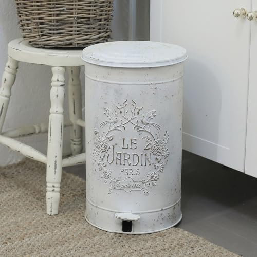 Z&Z ornamentorum Mülleimer Küche groß 17L Mülltonnen Retro-Eisen-Trittpedal-Mülleimer für den Innen- und Außenbereich,Entsorgung im Garten Grosse Kapazität Treteimer Abfalleimer Küchenabfalleimer