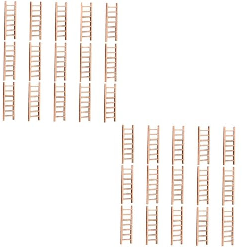 STOBOK 30stücke Teiliges Mini Holzleiter Für Mikro Landschaften Kreative Ornamente Für Zuhause Sandkasten Und Tischdekoration Für Bonsai Und Sukkulenten