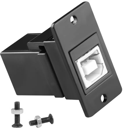 QIANRENON USB B Rectangular Panel Mount Printer Connector USB Type B 2.0 Female to Female Fixed Mount Adapter USB B Bulkhead Mounting Print Socket, Extended Printer Scanner USB B Port