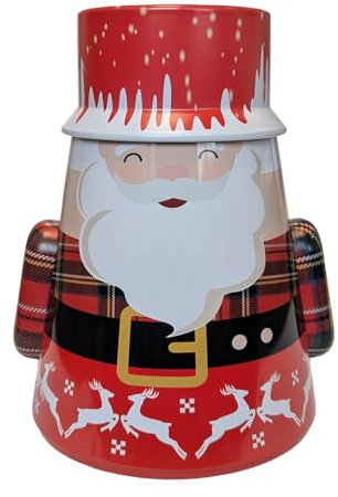 your castle Scatola di latta natalizia con Babbo Natale, scatola decorativa in latta retrò per biscotti natalizi, dimensioni 19,5 x 13 x 8 cm