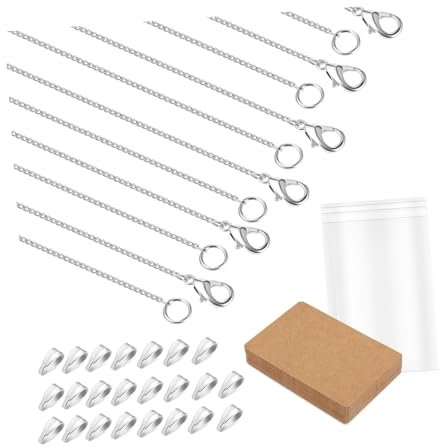 Geschenkanhänger aus Kraftpapier, 30 Stück, Halskettenkette, Schmuckketten zur Schmuckherstellung, Silberkette, DIY-Schmuckherstellungsset, Schmuckherstellungskette, Halskettenherstellungszubehör, Cho