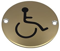 Bary Panneau WC handicapé en laiton poli