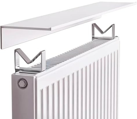 Mensola Sopra Termosifone,Copritermosifone Bianco,Copri Termosifone Moderno,Termosifoni Alluminio,Copri Caloriferi Easy Fit, Impermeabile Antiruggine,per Ufficio,Domestico,Soggiorno(35cm)