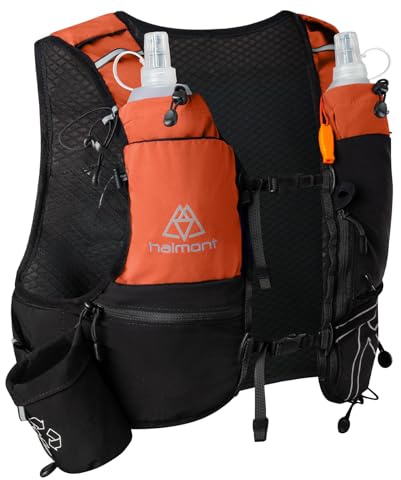 Haimont Hydration Running Vest mit Wasserflaschen für Frauen Männer, verstellbare leichte 8L Wasser-Rucksack mit weichen Flaschen für Trail Running