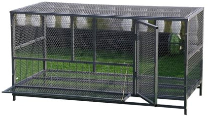 Verzinkter Hühnerstall für den Außenbereich Hühnerkäfigzaun mit großer Kapazität Enten- Kaninchen- und Katzenkäfig Begehbarer Haustierkäfig und Hundezaun mit abnehmbarem Tablett u(Size:59x23.6x28.7in)
