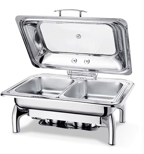 TT-YEC Scaldavivande Commerciale in Acciaio Inox, Pentola Scaldavivande con Coperchio Idraulico Riscaldato Elettricamente, Scaldavivande Professionale per Feste, Fino A 85°C,13lb