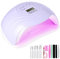 CIRULLI Lampe UV LED Sèche Ongles,168W Portable, Séchoirs, Séchage Rapide 4 Minuterie,avec Capteur Automatique et LCD Ecran Pour Toutes Les Gels Violet