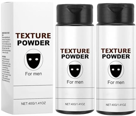 Stylingpulver für Männer, 40g Hair Styling Texturising Powder, Stylingpuder für maximale Stabilität, Leicht Aufzutragen, Verleiht Sofort Textur und Volumen, Rein Natürliche Inhaltsstoffe (80g)