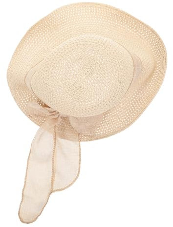 Homoyoyo 1stück Damen Bowknot Strohhut Faltbarer Sommerhut Mit Breiter Krempe Uv-Schutz Für Strand Und Outdoor-aktivitäten Elegantes Design Leicht Und Angenehm Zu Tragen