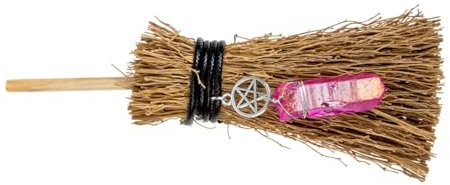PRETYZOOM Colgante De Escoba De Bruja Decoración De Halloween Nudo De Bruja De Cristal Resistente