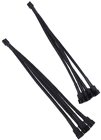 Mipcase 2pcs Pwm Fan Splitter Cable Braided Splitter for Cooling Fan to Converter Cpu Computer Accessory