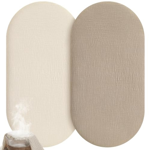 Unnivoll Baby Spannbettlaken 41x81 cm Kinderbett, 100% Musselin Baumwolle, 2er Pack Bettlaken Für Beistellbett, Atmungsaktives Weiches Spannbetttücher
