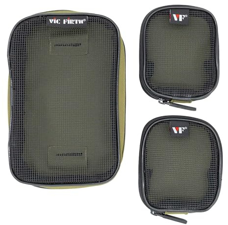 Vic Firth Lot de 3 Poches pour Accessoires - Lot de 3 Poches pour Accessoires de Batterie - Compatible avec Stick Bag et Tech Pack