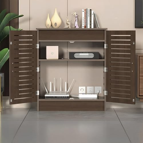 HDZNDH Caja De Almacenamiento WiFi Para Router, Estante Flotante De Montaje En Pared, Organizador De Cables, Protector De Regleta, Gabinete Decorativo Para Sala De Estar, Oficina Y Hogar