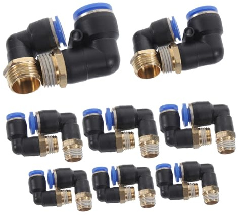 UKCOCO Raccords Pneumatiques Filetage Extérieur Connecteurs Air Plastique et Cuivre Installation Facile et Étanche Kit Complet pour Systèmes Automatisation Industrielle