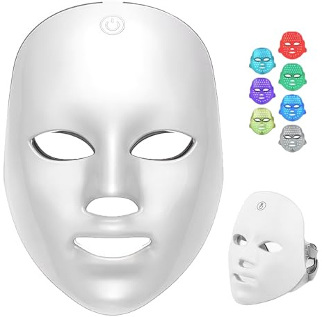 LED Light Therapy Face Mask - 7 Color Photon Therapy, Anti-Aging, Daily Facial Care， Wrinkle Reduction, Skin Tightening