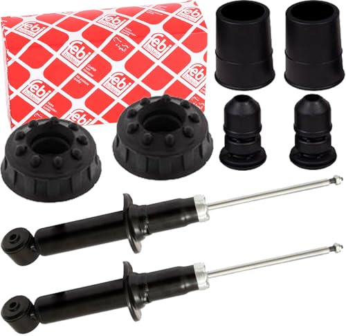 2x Gasdruck Stoßdämpfer Hinterachse + Febi Domlager | 2x 63472713 + 2x 09522 + 915705 Kompatibel mit 100 C4 Avant (4A5),100 C4 Stufenheck (4A2),A6 C4 (4A2),A6 C4 Avant (4A5)