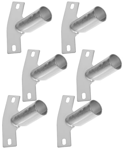 WRITWAA 6Pcs Heavy Duty Iron Broom Handle Connectors with Threaded Adapter Brackets for 2.5Cm Poles – Replacement Broom Handle Parts for Floor Cleaning and Repair