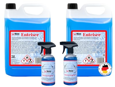 WWotan Solutions Wotan's 11L Scheibenenteiser - Enteiserspray Scheiben Enteiser Auto (2x5L + 2x500ml)