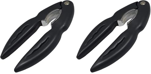Fackelmann 43757 Pince à crustacés, Pince pour Crabe, Pince pour Coquillage, Plastique, Zinc, Gris, 13,5 cm (Lot de 2)