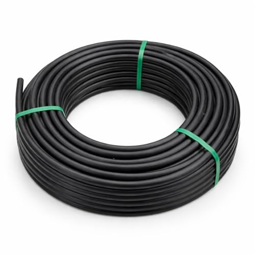 Irrigation Pipe 13mm / 16mm Black Garden Hose Heavy Duty Flexible Watering Tube 4 Bar Pressure Drip Irrigation System Hose for Garden Greenhouse Agriculture Outdoor Use (75m Length)