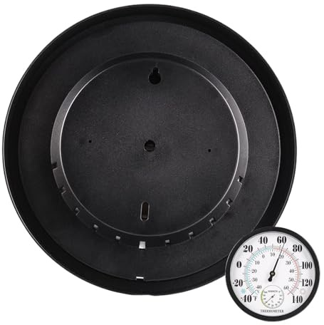 Indicatore di temperatura e umidità - Grande quadrante meccanico da 24,9 cm | Termometro analogico da esterno - per proprietari professionisti giardino camera da garage patio cortile