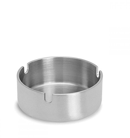 blomus Ascher Easy | Design-Tischaschenbecher aus mattem Edelstahl | Ø 8 cm | Aschenbecher modern