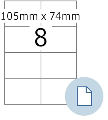 HERMA 8408 Universal Etiketten, 500 Blatt, 105 x 74 mm, 8 pro A4 Bogen, 4000 Stück, selbstklebend, bedruckbar, matt, blanko Papier Klebeetiketten Aufkleber, weiß