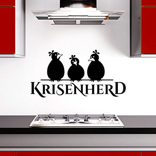 Grandora Wandsticker Krisenherd + Vögel I schwarz (BxH) 42 x 21 cm I Küche Wandtattoo Wohnzimmer Aufkleber Kinderzimmer Sticker Wandaufkleber W1205