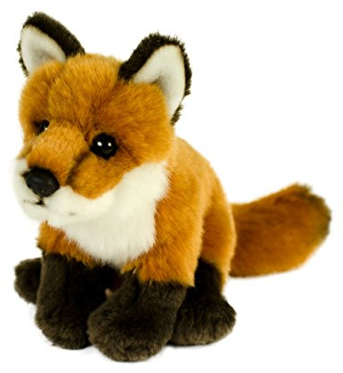 Teddys Rothenburg Kuscheltier Fuchs 25 cm (mit Schwanz) sitzend rotbraun/schwarz Plüschfuchs Stofftier