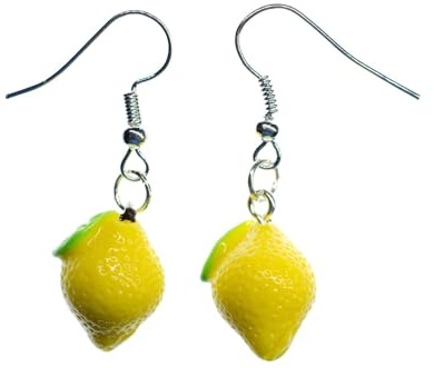 Miniblings citrons Party Boucles d'oreille - été de bijoux faits à la main Mode I Vacances vacances jaune - argent Boucles d'oreille