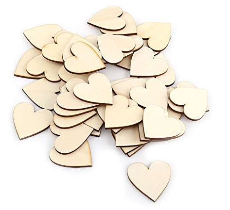 50 Stück Holzherzen Holz Herzform Verschönerung Leere Hölzerne Herz Verzierungen Für Hochzeiten Plaques Kunst Handwerk Karte Machen Oder Dekoration (40mm)