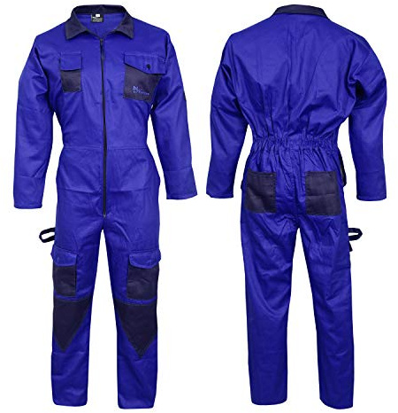 NORMAN Royal Blue Men's Coveralls Boiler Suit Overalls For Warehouse Mechanics Work wears (M)