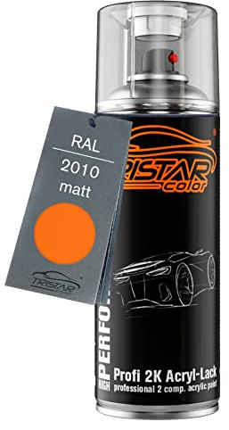 TRISTARcolor RAL 2010 Signalorange matt 2K Acryl Spraydose Sprühdose Spritzlack Sprühlack 400 ml schnelltrocknend