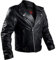 Alpha - Chaqueta de cuero negro para motocicleta, armadura de motocicleta con armadura CE auténtica para hombros, espalda y codos, chaqueta de motociclista para hombre para todas las estaciones con