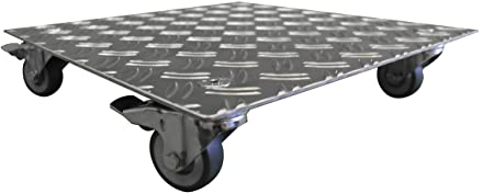 Pflanzenroller AluRiffelblech Q200 bis200kg Blumenroller Untersetzer Quadrat Indoor Outdoor (Riffel2,5/4-200-250x250)
