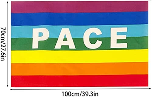 Bandiera UCRAINA - BANDIERA DELLA PACE ARCOBALENO 100 x 70 cm Flag per decorazione interno esterno (Bandiera della pace)