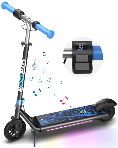 Gyroor H30 MAX Elektroroller für Kinder im Alter von 6-12 Jahren, E-Scooter mit 150-W-Motor, 3 verstellbare Höhen, doppeltes Sicherheitssystem und 15 km maximale Reichweite, App-Steuerung, Musik,